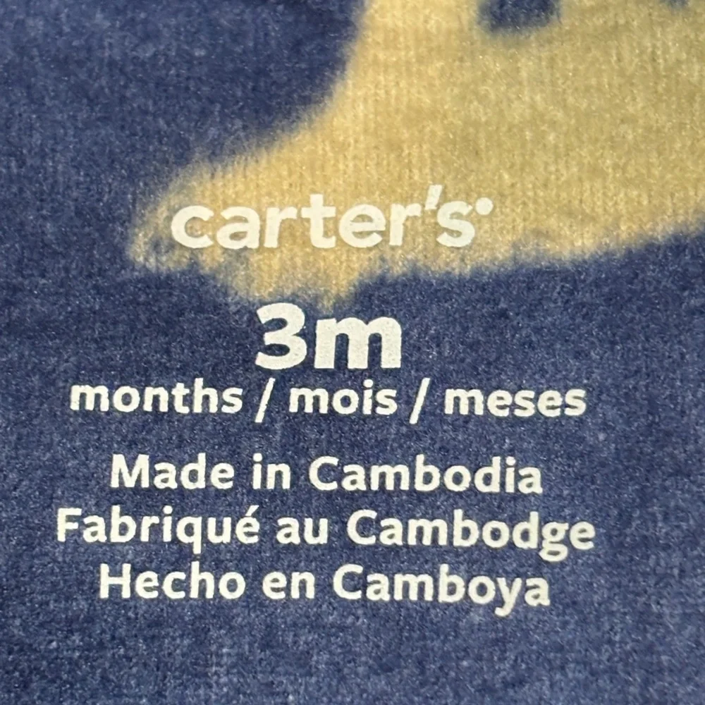 Carter's Bear Print Footie Sleeper Blue Tan 3M NWT Cozy Woodland Baby Essentials